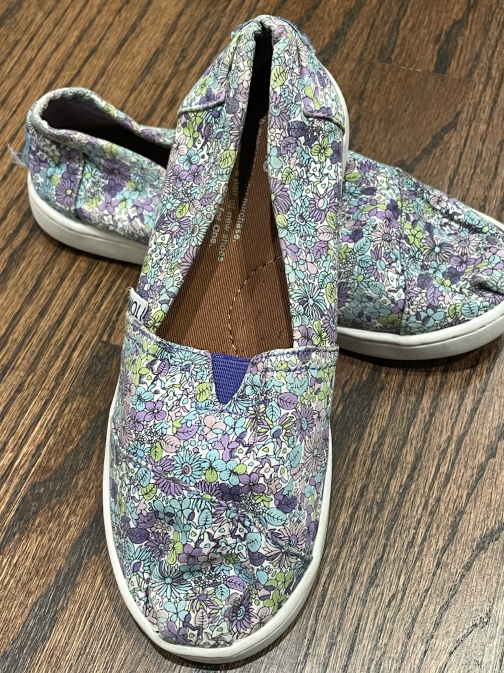 Toms Kids Floral Slip-On Moccasins - Lavender, Mint, Pink
